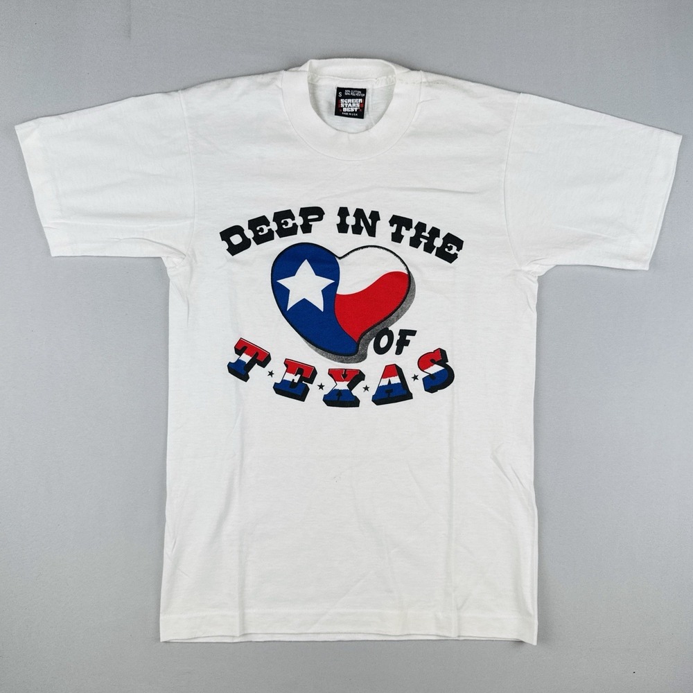 Vintage Deep In The Heart Of Texas Screen Stars Best USA Single Stitch T Shirt S